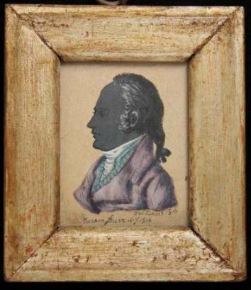 MINIATURE Profile Portrait of Aaron Burr by John Wesley Jarvis (NY 1780-1840)